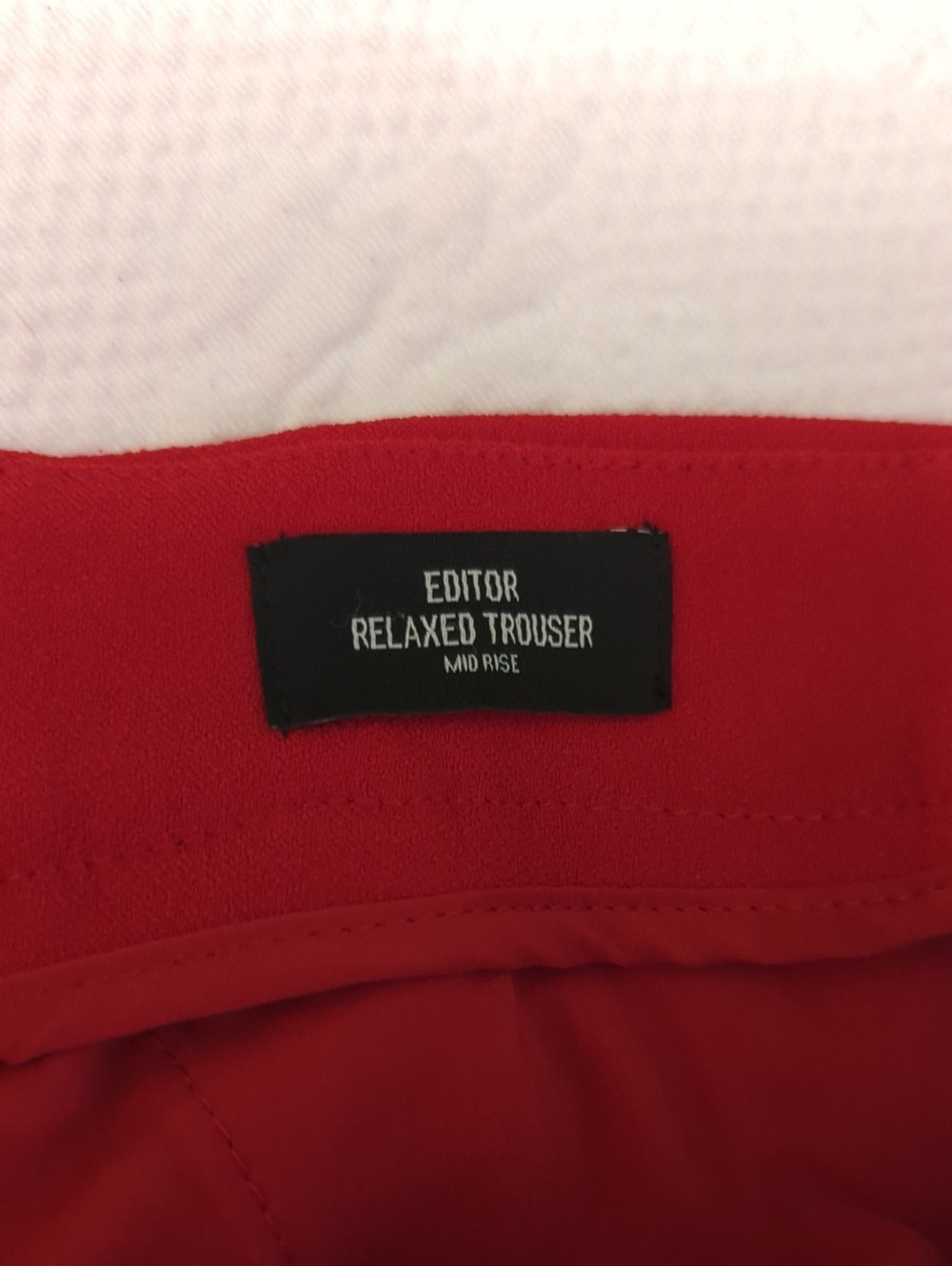 Express Editor Relaxed Trouser Mid Rise Slim Flare Red Pants Size 2 - Picture 6 of 11